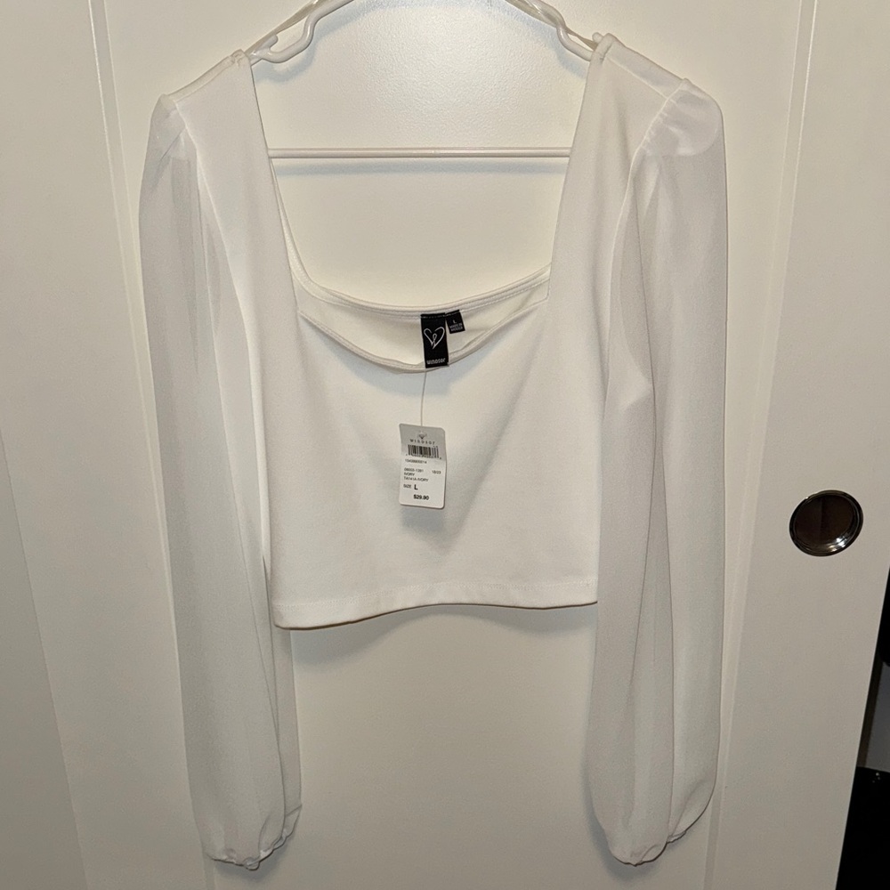 Elegant White Long Sleeve Blouse